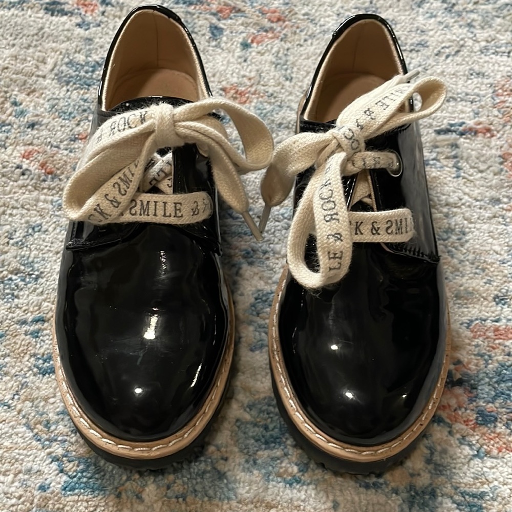 Chic Zara kids shoes.  Patent leather make them look and feel so upscale.